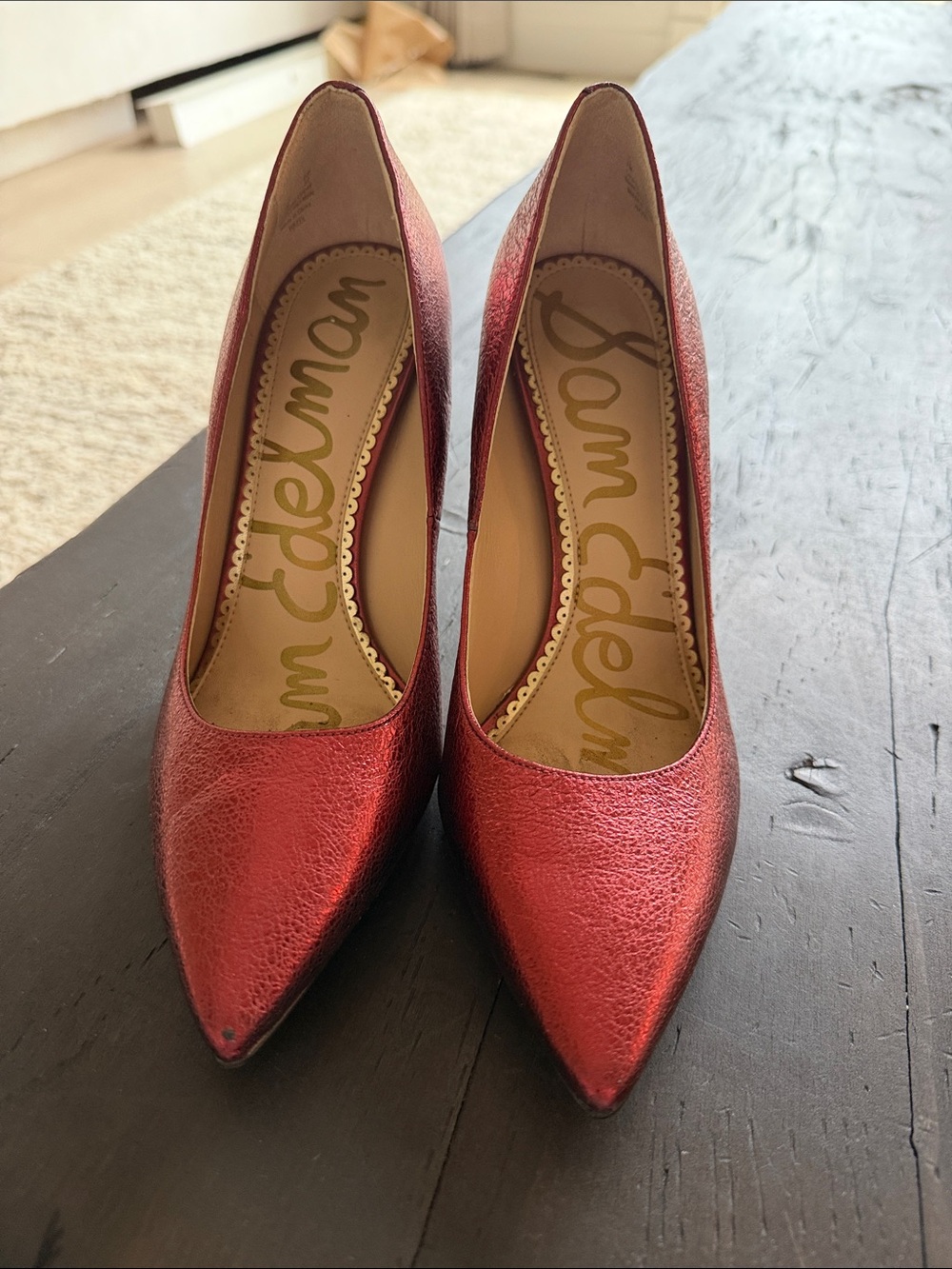 Sam Edelman Metallic Red Pointed-Toe Pumps